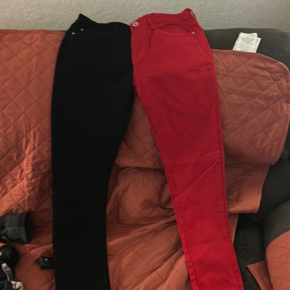 Stylish Red and Black Women's Pants